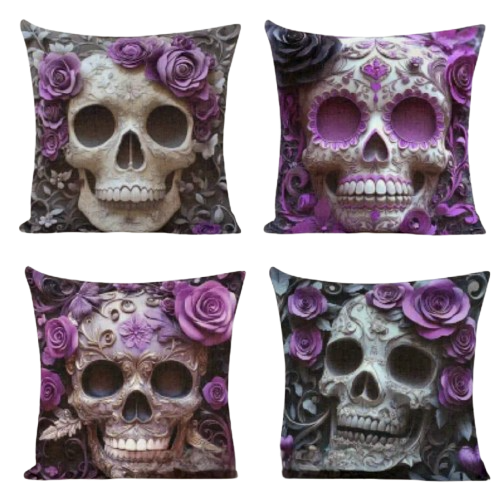 skull pillow set