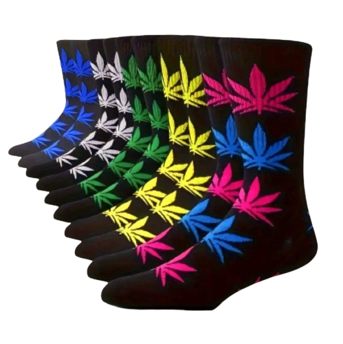 Men's Leaf Pattern Crew Socks
