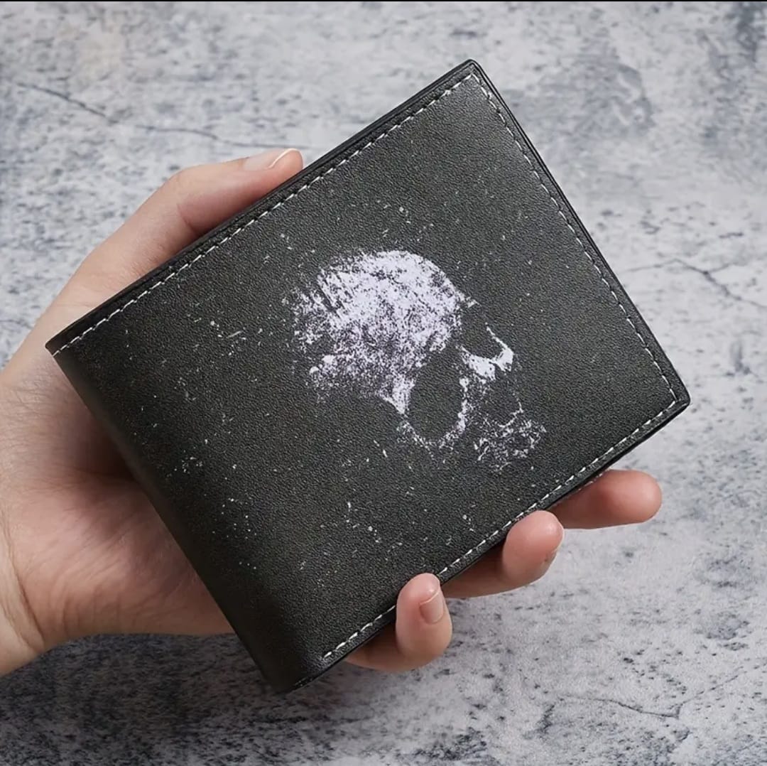 Vintage Skull Print Men's Wallet