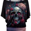 Women's Skull Floral Top
