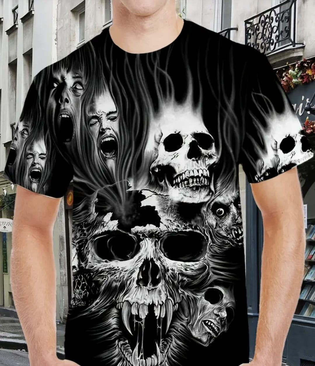 Men's skull print T-shirt