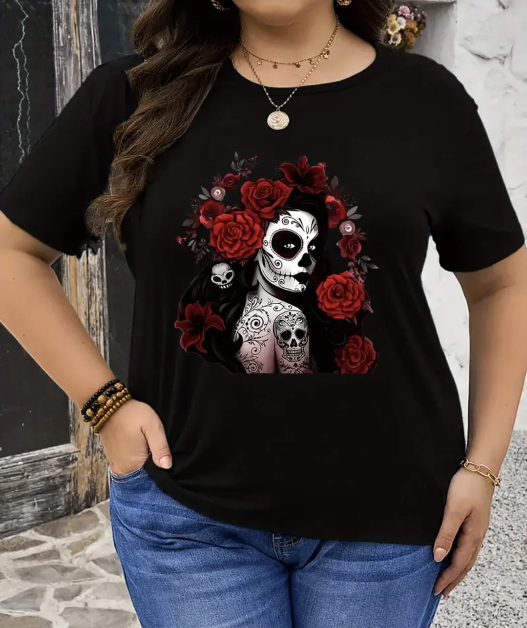 WhatsApp Image 2025-03-31 at 19.26.08_df7d888c Women's Skull RoseT-Shirt